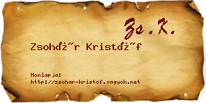 Zsohár Kristóf névjegykártya