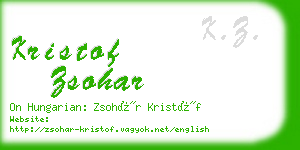 kristof zsohar business card